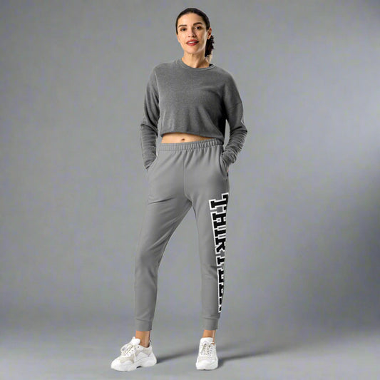 Woman wearing Charcoal SwiftJoggers front view