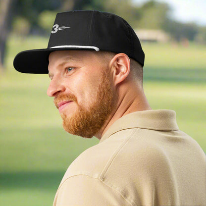 side view of a man wearing Classic Edge Golf Rope Cap 