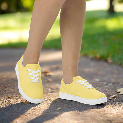 Woman walking in the park in Sunlit Grace Lace-Ups