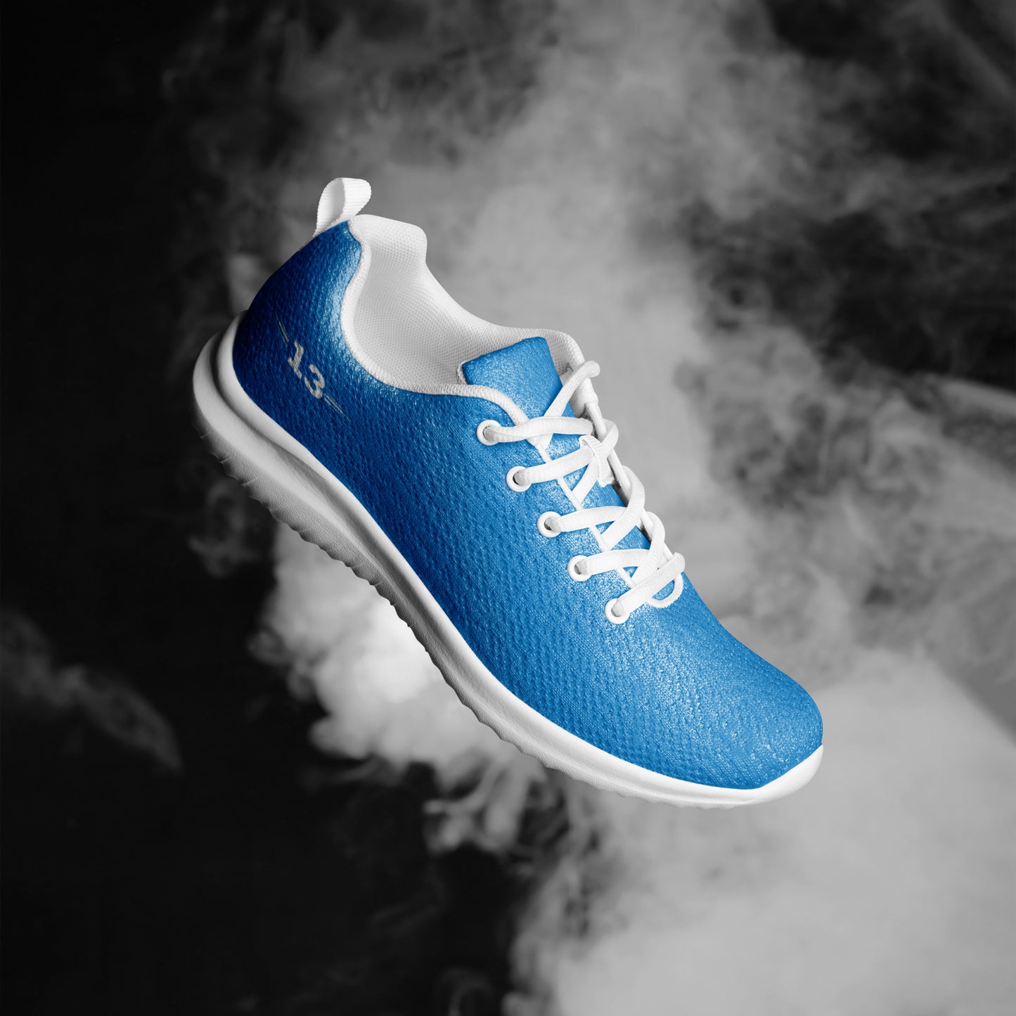 Closeup of The Blue Sky Runners in a advertisement shot