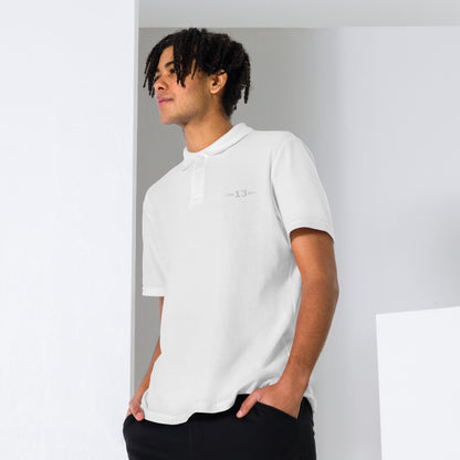 Timeless Unisex Pique Polo white front view 