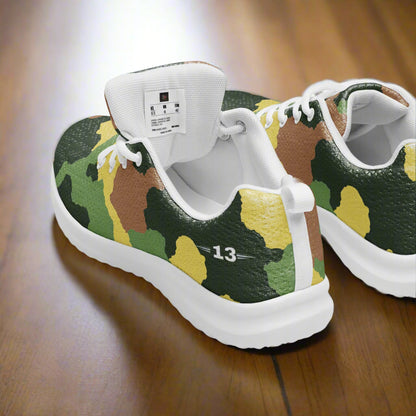 Urban Stealth Camo Athletic Shoes on the floor back view