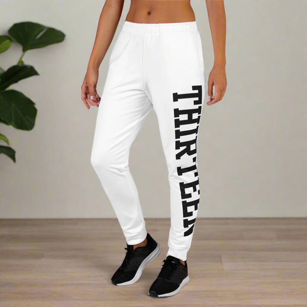 Closeup view of White BoldStride Women's Joggers