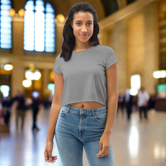 Slate Grace Crop Tee is your go-to piece for timeless style and confidence. With its clean and minimalist slate-gray design