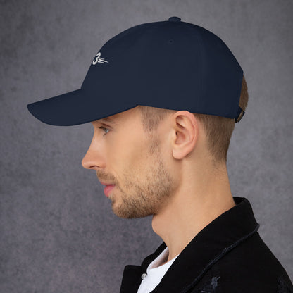 Left side view of Navy Classic Golf Cap