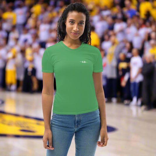 woman wearing Emerald Bliss Tee Front view