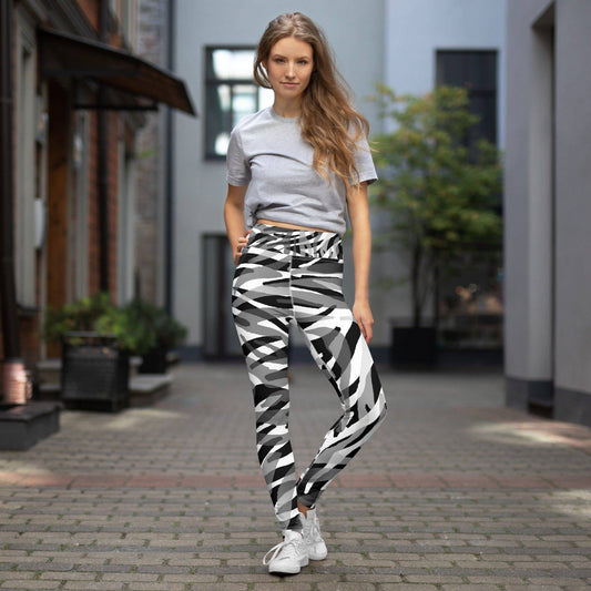 Fierce Flow Yoga Leggings with White Tiger Pattern - High-Waisted Comfort